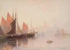 Charles E. Hannaford, Plymouth, England, watercolour on paper