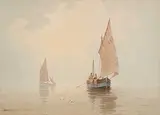 Charles E. Hannaford, Penzance Luggers, watercolour on paper