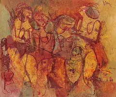 Robert Donald Bruce, Untitled - Figures, monoprint on paper