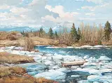 Duncan MacKinnon Crockford, Spring Break-Up, Sheep River, nr. Black Diamond, Alberta