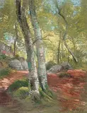 Alice des Clayes, Forest en France [Spring Foliage], pastel on paper