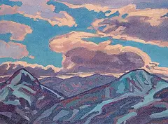 Kananaskis Sunset by William Duma, acrylic on canvas, sold Apr 2005