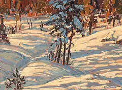 Snow Patterns by William Duma, oil on hard board, sold Apr 2005