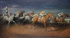 Kenneth Forbes, Coming Around the Bend, 1976, oil on canvas board