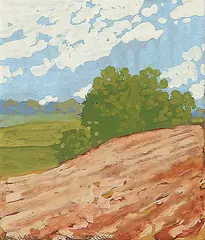 Frank Johnston, Ploughed Field, 1920, gouache on paper