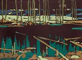Beaver Pond by Illingworth Kerr, 1982, oil on canvas board, sold Apr 2005