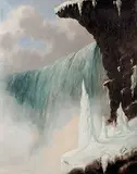 Cornelius Krieghoff, Untitled - Niagara Falls in Winter, oil on canvas