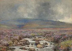 Charles MacDonald Manly, Untitled - Highland Stream, 1910, watercolour on paper board