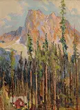 Hal Ross Perrigard, Mount Burgess, Emerald Lake, B.C., oil on wood board