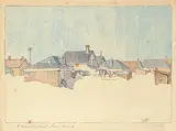 Walter J. Phillips, A Winnipeg Street, Snow Bound, 1927, colour wood block on paper
