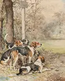 Olivier Charles de Penne, Untitled - About to Start, watercolour on paper