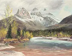 Marion E. Barker, Untitled - The Three Sisters, acrylic on canvas