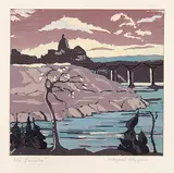 Margaret Morgan Chappelle, Old Edmonton, colour silkscreen on paper