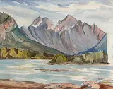 Margaret Morgan Chappelle, Untitled - Mountain Lake, watercolour on paper