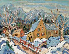 Raymond Girard, Pres de la Montagne, oil on hard board