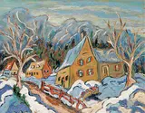 Raymond Girard, Pres de la Montagne, oil on hard board