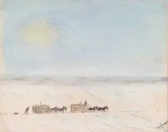 Nigel Lawrence, Hauling Hay, 1981, pastel on paper