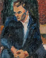 Kenneth Loveless, Seated Man - Self Portrait, oil on canvas