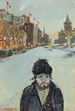 Hopelessly Stuck in Ottawa Without Testifying and All Planes Full by Robert F.M. McInnis, 1982, oil on canvas board, sold Apr 2005