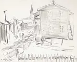 Kathleen Francis Pepper, Untitled - The Village, 1937, graphite on paper