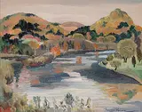 Francois Pagnuelo, Reflets dans l'eau, 1950, oil on canvas board