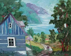 Claude Rollin, Rang St. Antoine de Ste. Irenee, Charlevoix, Que., 1999, oil on canvas