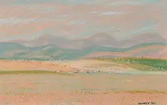 Sharyn Scarff, Confetti Landscape, 1990, oil pastel on paper