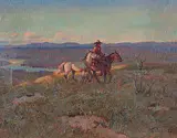 Theodoor Marie Schintz, Untitled - Southern Alberta Outrider, oil on canvas