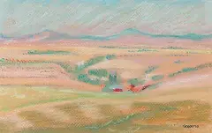 Sharyn Scarff, Pincher Creek, 1990, oil pastel on paper