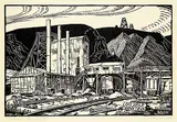 Rosedale Mine Tipple #60/100 by Margaret Shelton, 1949, lino block on paper, sold Apr 2005