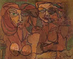 Robert Donald Bruce, Untitled - Two Figures, monoprint on paper