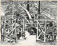 Robert Donald Bruce, The Park #48/50, 1965, wood block on paper