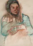 Lillian Freiman, La Penseuse, mixed media on paper