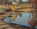 Frank Charles Hennessey, Reflections, 1940, pastel on paper board