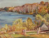 A. Y. Jackson, Little Lake near Eganville Ont., 1961, oil on wood board