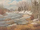 Ernest Luthi, Red Deer River, Early May Between Steen and Shelan on Highway No. 28