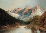 Father Henry Metzger, Untitled - Rocky Mountains, oil on canvas