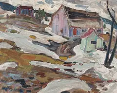 René Richard, Untitled - Gaspe in Spring, 1961, oil on hard board
