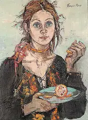 Françoise Adnet, Ludy a l'Orange, oil on canvas