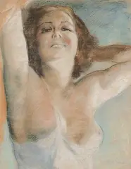 Pál Fried, Untitled - Nude Study, pastel on paper