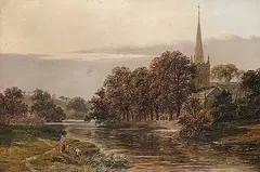 Robert Mann, On the Avon at Stratford, oil on canvas