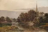 Robert Mann, On the Avon at Stratford, oil on canvas