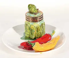 Victor Cicansky, Untitled - Peppers and Pickle Plate, 1997, ceramic sculpture