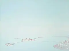 Wanda Koop, Satellite City [Pale Blue], 2004, acrylic on canvas