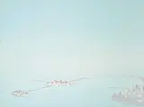 Wanda Koop, Satellite City [Pale Blue], 2004, acrylic on canvas