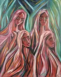 Senaka Senanayake, Pink Sarees, 1963, oil on canvas