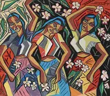 Senaka Senanayake, Untitled - Three Dancers, 1962, oil on canvas
