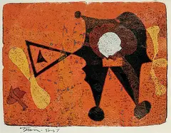 Harold Town, Untitled - Clown, 1956, colour monoprint on paper