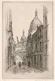 Les Domes du Sacre-Coeur, Paris #9/100 by Caroline Armington, 1927, etching on paper, sold Nov 2004
