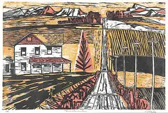 Road to the Mountains #6/15 by George James Angliss, colour relief print on paper, sold Nov 2004